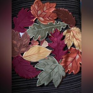 Autumn Leaf Embroidered Table Runner - Fall decor - like new